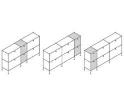 Sideboard Metall »CN3« mit 4 Klappenfächern, weiß