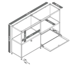 Sideboard Metall »CN3« mit 2 Klappen und Glasböden, taupe