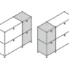 Sideboard Metall »CN3« mit 4 Klappenfächern