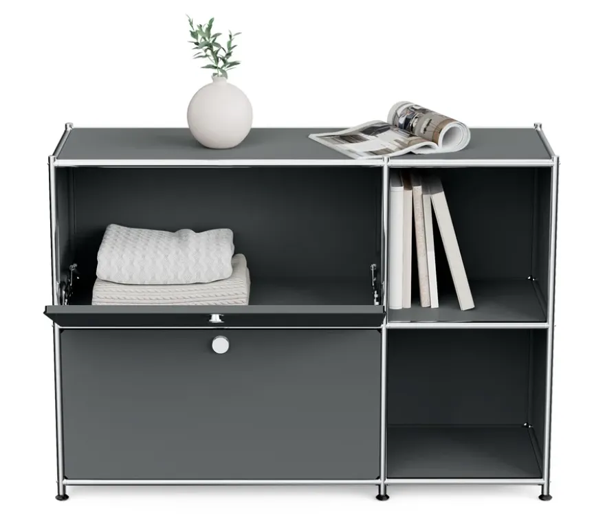 Sideboard Metall »CN3« mit 2 Klappenfächern, grau