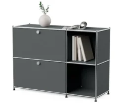 Sideboard Metall »CN3« mit 2 Klappenfächern, grau