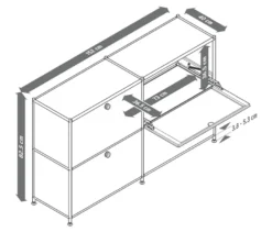 Sideboard Metall »CN3« mit 4 Klappenfächern, enzianblau