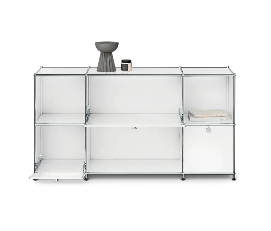 Sideboard Metall »CN3« mit 3 Klappenfächern, weiß