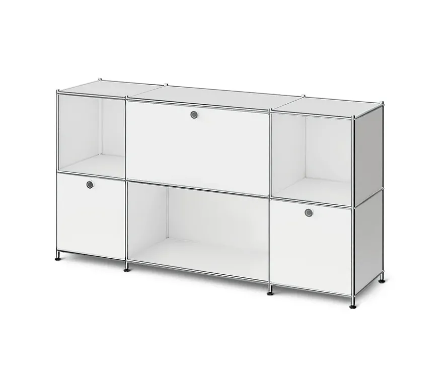 Sideboard Metall »CN3« mit 3 Klappenfächern, weiß