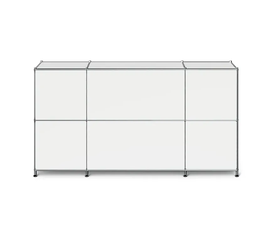 Sideboard Metall »CN3« mit 3 Klappenfächern, weiß