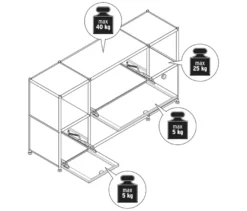 Sideboard Metall »CN3« mit 3 Klappenfächern, weiß