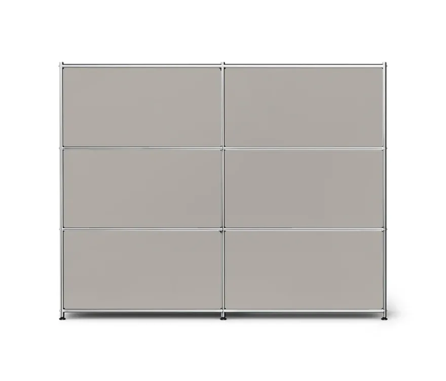 Sideboard Metall »CN3« mit 4 Klappenfächern, hellgrau
