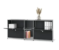 Sideboard Metall »CN3« mit 4 Klappenfächern, schwarz