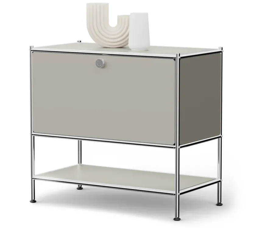 Sideboard Metall "CN3" mit 1 Klappenfach, hellgrau