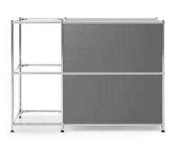 Sideboard Metall »CN3« mit 2 Klappenfächern, grau