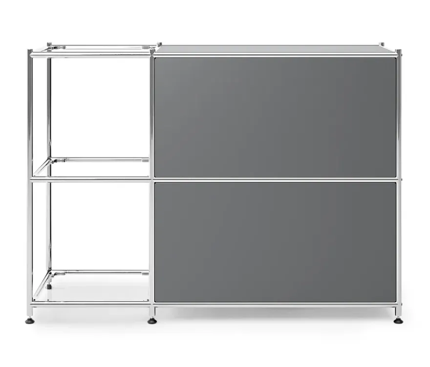 Sideboard Metall »CN3« mit 2 Klappenfächern, grau