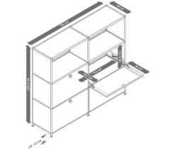 Sideboard Metall »CN3« mit 4 Klappenfächern, taupe