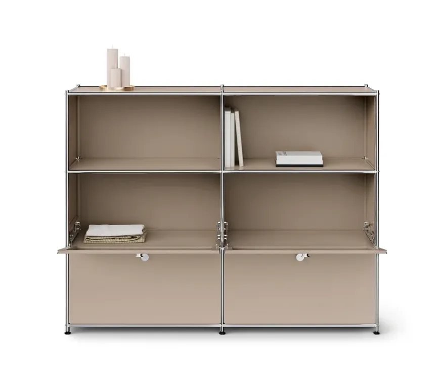 Sideboard Metall »CN3« mit 4 Klappenfächern, taupe