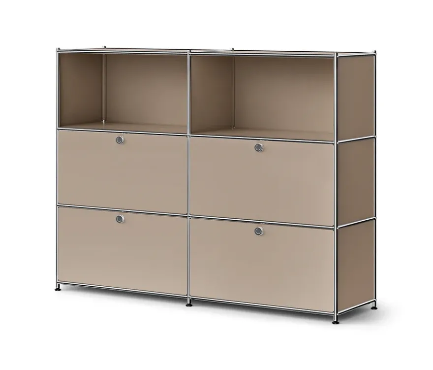 Sideboard Metall »CN3« mit 4 Klappenfächern, taupe