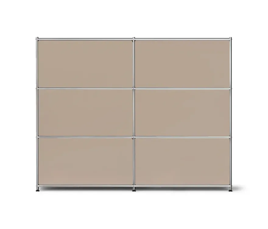 Sideboard Metall »CN3« mit 4 Klappenfächern, taupe