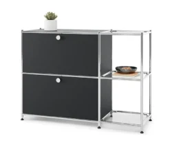 Sideboard Metall »CN3« mit 2 Klappenfächern, schwarz