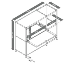 Sideboard Metall »CN3« mit 2 Klappenfächern, schwarz