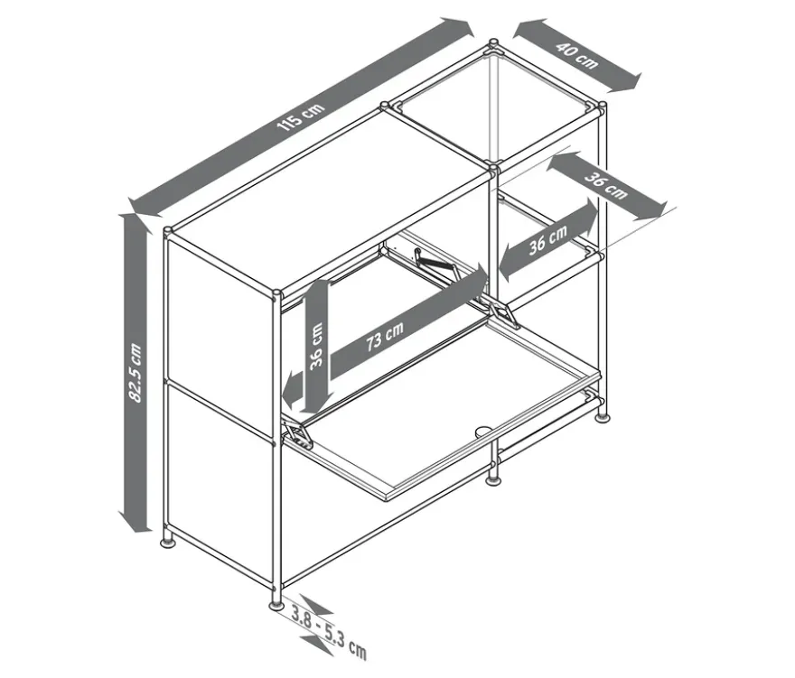 Sideboard Metall »CN3« mit 2 Klappenfächern, schwarz