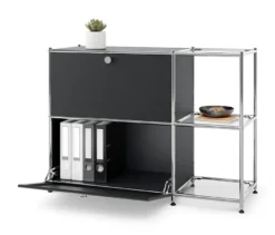 Sideboard Metall »CN3« mit 2 Klappenfächern, schwarz