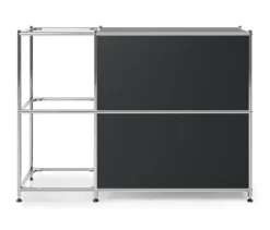 Sideboard Metall »CN3« mit 2 Klappenfächern, schwarz