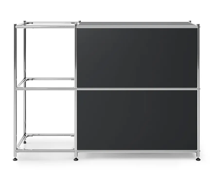 Sideboard Metall »CN3« mit 2 Klappenfächern, schwarz
