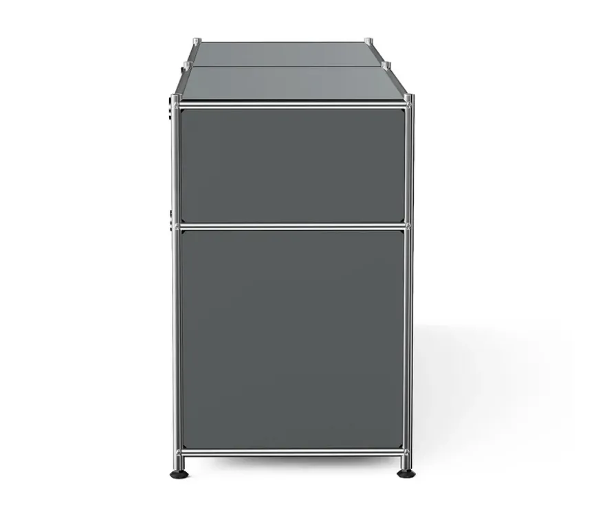 Sideboard Metall »CN3« mit 2 Klappenfächern und 2 Schubladen, grau