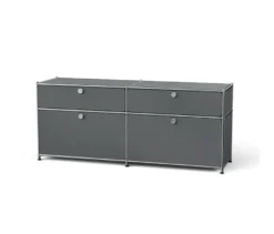 Sideboard Metall »CN3« mit 2 Klappenfächern und 2 Schubladen, grau