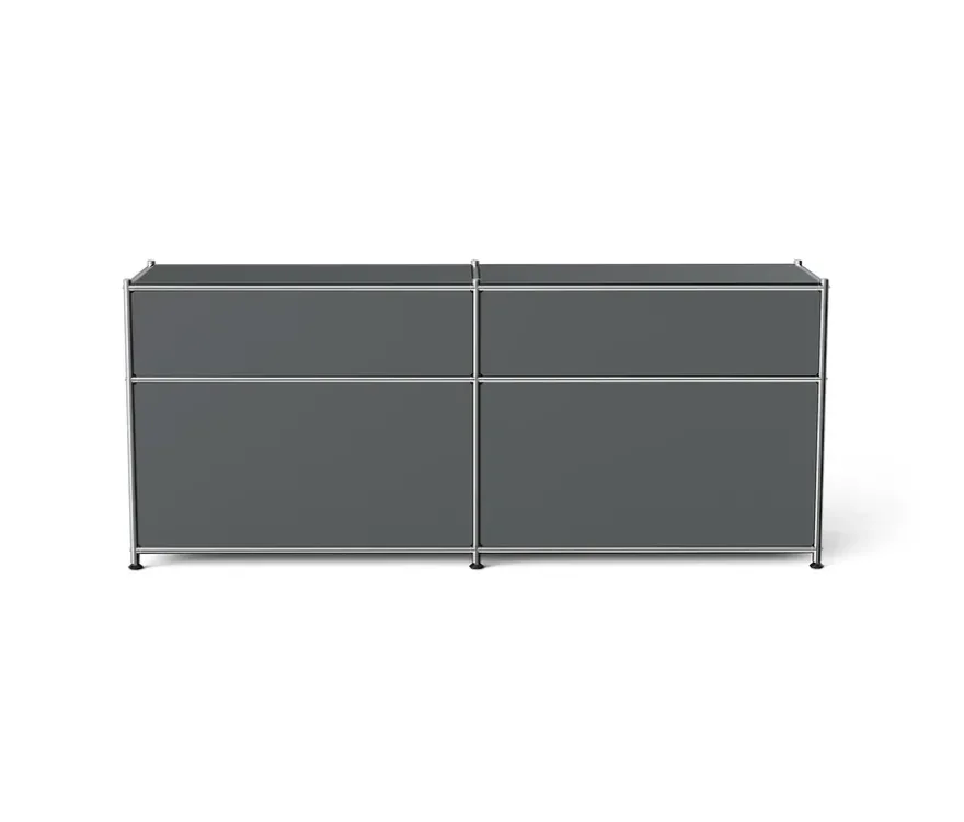 Sideboard Metall »CN3« mit 2 Klappenfächern und 2 Schubladen, grau