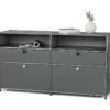 Sideboard Metall »CN3« mit 2 Klappenfächern, 2 Schubladen und 2 offenen Fächern, grau