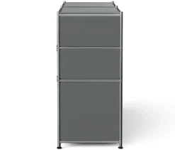 Sideboard Metall »CN3« mit 2 Klappenfächern, 2 Schubladen und 2 offenen Fächern, grau