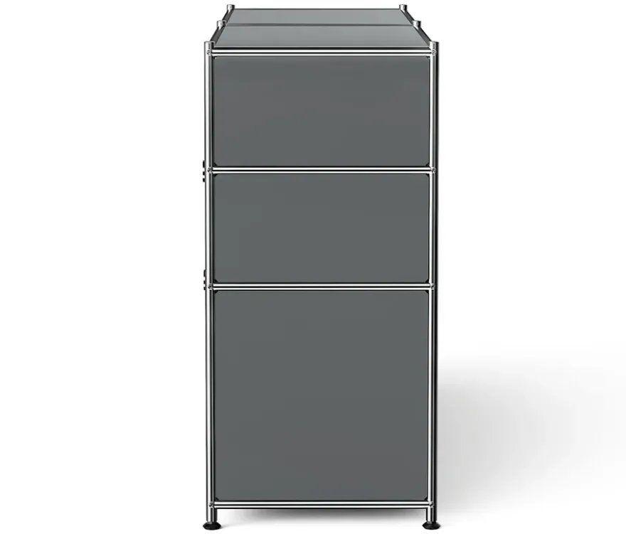 Sideboard Metall »CN3« mit 2 Klappenfächern, 2 Schubladen und 2 offenen Fächern, grau