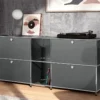 Sideboard Metall »CN3« mit 4 Klappenfächern, grau