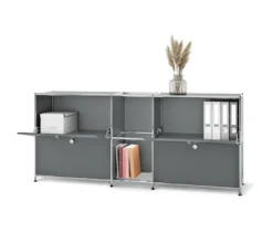 Sideboard Metall »CN3« mit 4 Klappenfächern, grau