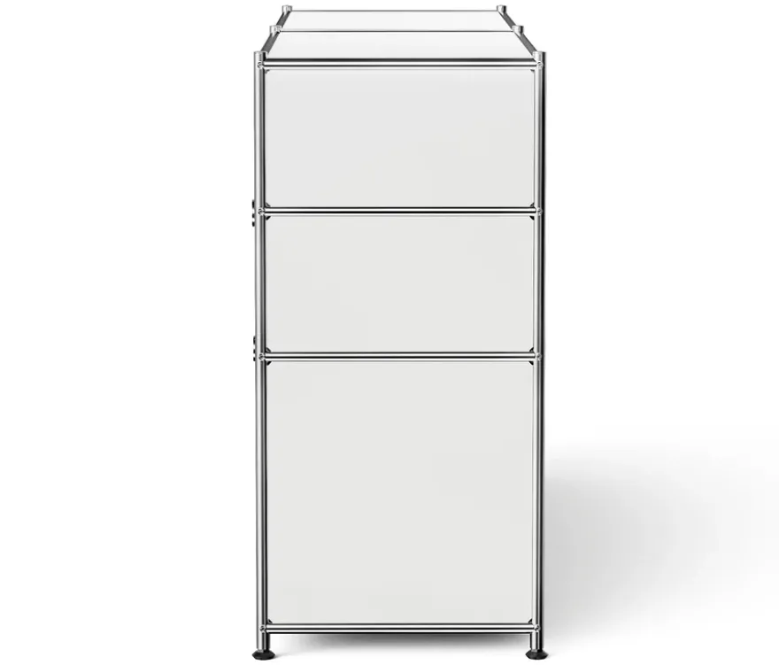 Sideboard Metall »CN3« mit 2 Klappenfächern, 2 Schubladen und 2 offenen Fächern, weiß