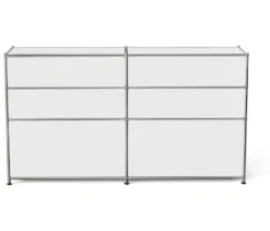 Sideboard Metall »CN3« mit 2 Klappenfächern, 2 Schubladen und 2 offenen Fächern, weiß