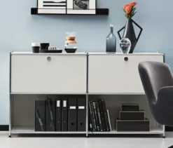 Sideboard Metall »CN3« mit versetzbaren Klappenfächern, weiß