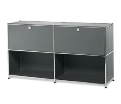 Sideboard Metall »CN3« mit versetzbaren Klappenfächern, grau