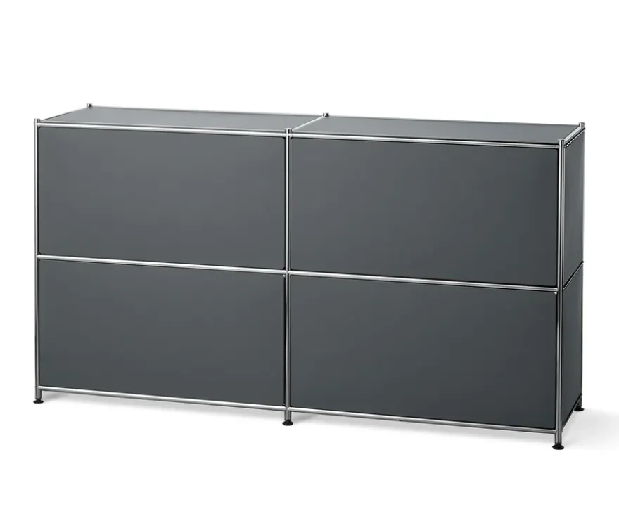 Sideboard Metall »CN3« mit versetzbaren Klappenfächern, grau