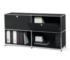 Sideboard Metall »CN3« mit versetzbaren Klappenfächern, schwarz