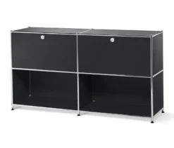 Sideboard Metall »CN3« mit versetzbaren Klappenfächern, schwarz