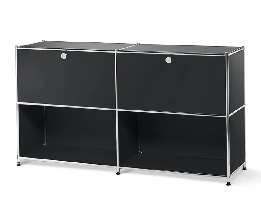 Sideboard Metall »CN3« mit versetzbaren Klappenfächern, schwarz