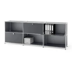 Sideboard Metall »CN3« mit 3 versetzbaren Klappenfächern, grau