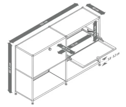 Sideboard Metall »CN3« mit 2 versetzbaren Klappenfächern, grün