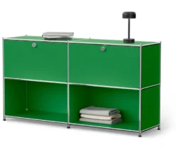 Sideboard Metall »CN3« mit 2 versetzbaren Klappenfächern, grün