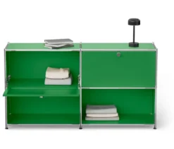 Sideboard Metall »CN3« mit 2 versetzbaren Klappenfächern, grün