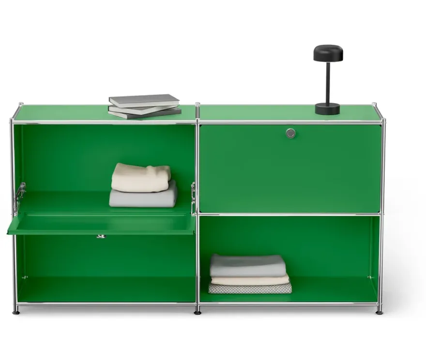 Sideboard Metall »CN3« mit 2 versetzbaren Klappenfächern, grün