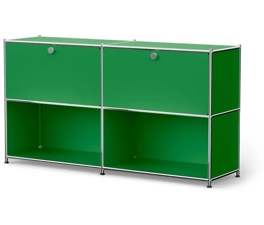 Sideboard Metall »CN3« mit 2 versetzbaren Klappenfächern, grün