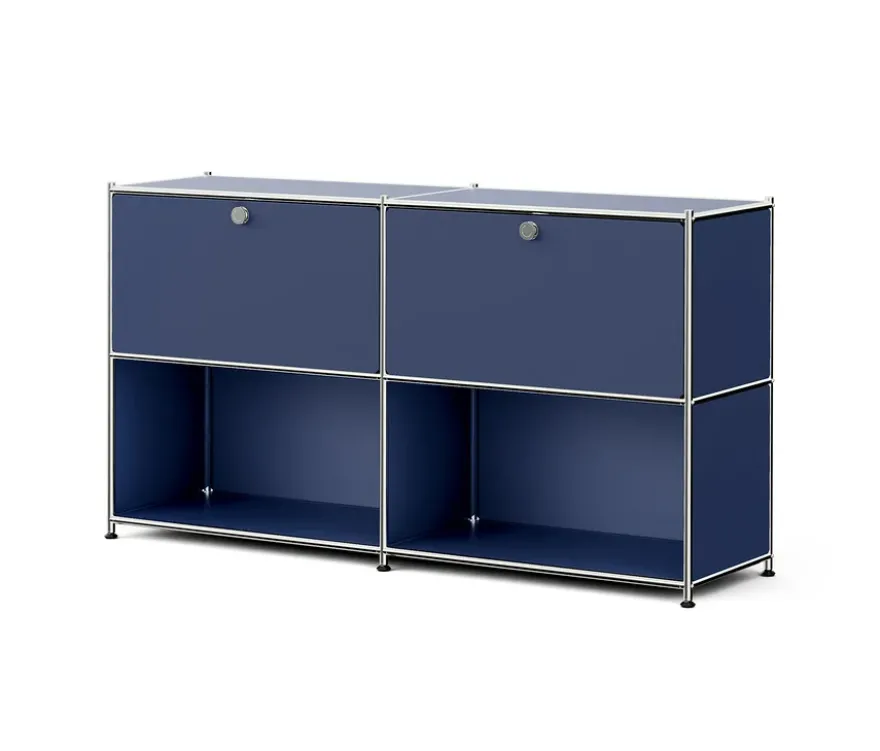 Sideboard Metall »CN3« mit 2 versetzbaren Klappenfächern, dunkelblau
