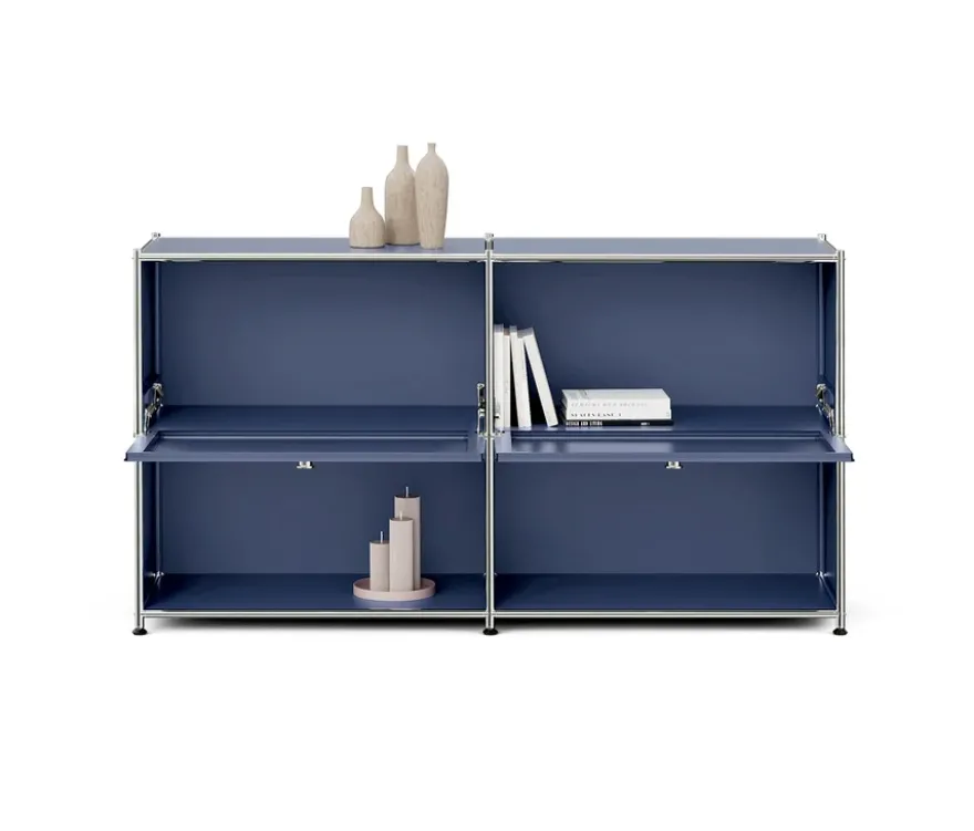 Sideboard Metall »CN3« mit 2 versetzbaren Klappenfächern, dunkelblau