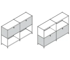Sideboard Metall »CN3« mit 2 versetzbaren Klappenfächern, dunkelblau